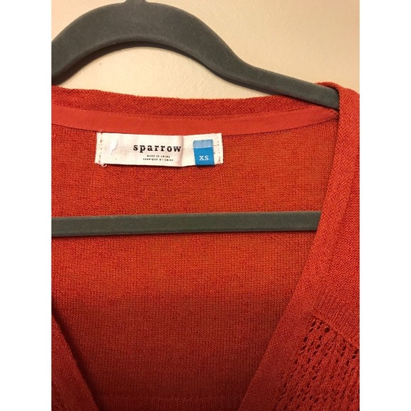 Anthropologie Sparrow Orange Cardigan Button Sweater - Size Extra Small - Picture 3 of 10